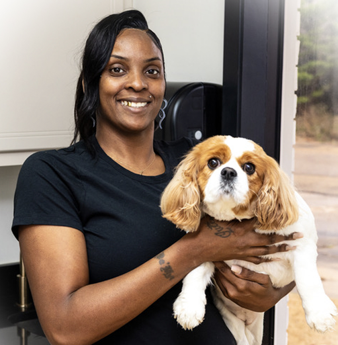 David Lowe with office cat–Peggy